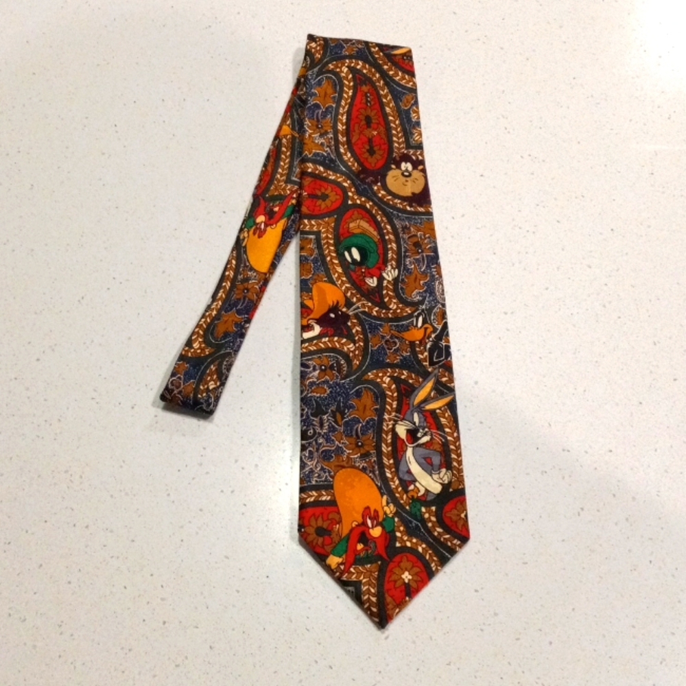Looney Tunes Paisley Characters Neck Tie